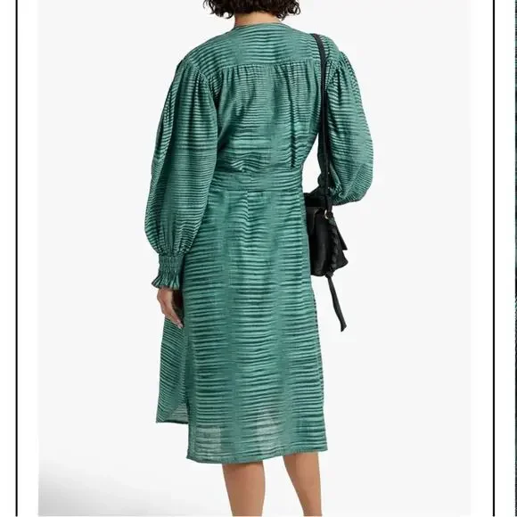 Ulla Johnson Fiora Striped Cotton-Voile Midi Dress